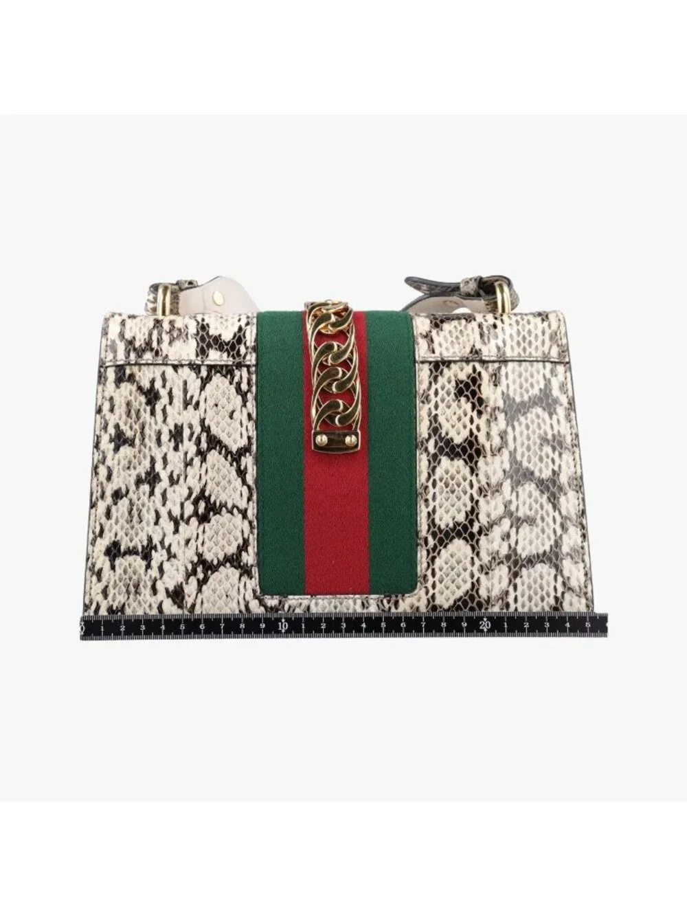 Gucci Sylvie Beige Multi Snakeskin Shoulder Bag